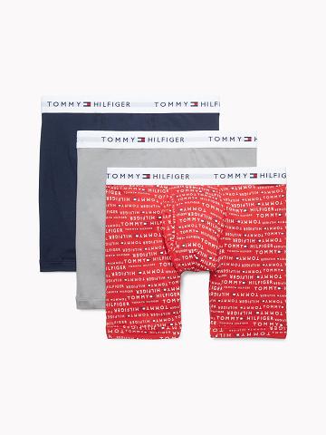 Férfi Tommy Hilfiger Classic cotton boxer brief 3pk Boxer Briefs Piros | HU 1354WNB